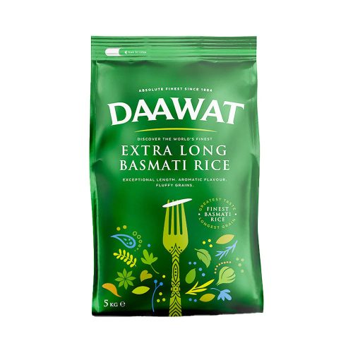 Daawat Extra Long Basmati Rice 5kg – Extra hosszú szemű basmati rizs