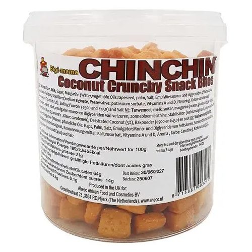 ChinChin Bigi Mama 500g (Coconut crunchy snack bites)-Kókuszos ropogós snack